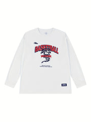 Veidorn Creative Letter Print Men's Long Sleeve Active Tee