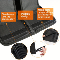 Folding Brush Holder Zipper Bag Organizer Holds 15 Brushes