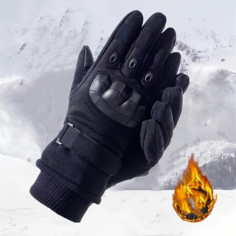 Men's Winter Velvet Thickened Gloves Outdoor Cycling Ski Gloves