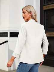 Solid Blazer Long Sleeve Work Office Outerwear Women's Clothing