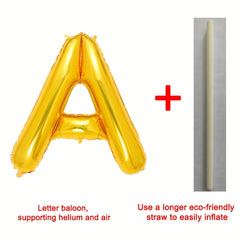 6 Cm Large Golden Letter A Balloons Foil Mylar Big Balloons for Party Supplies