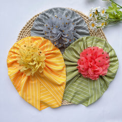European American Soft Elastic Hat Baby Line Hot Flower Hat Girl Hat