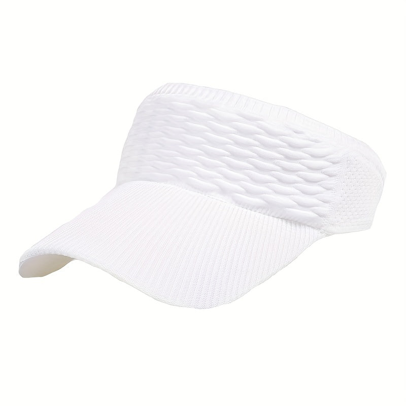Ruched Knitted Ponytail Visor Hat Elastic Sports Sun Hat Lightweight