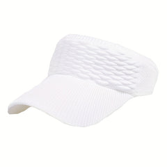 Ruched Knitted Ponytail Visor Hat Elastic Sports Sun Hat Lightweight