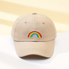 Rainbow Embroidery Baseball Cap Lightweight Solid Couple Sun Hat Unisex