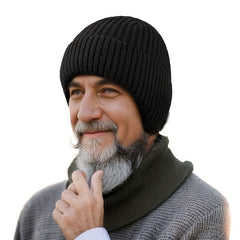 Winter Velvet Thickened Knitted Hat Warm Beanies For Men