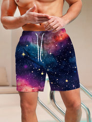 Men's Galaxy Beach Board Shorts 3D Print Swim Trunks Summer Vacation