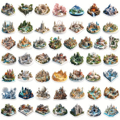 50pcs 3D Small World Graffiti Stickers Waterproof DIY Art Decoration