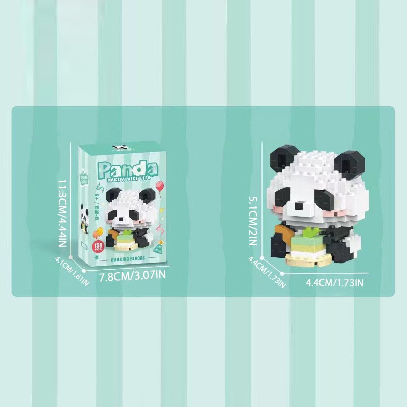 12pcs Panda Blocks Building Set - Ideal Gift for Halloween, Thanksgiving