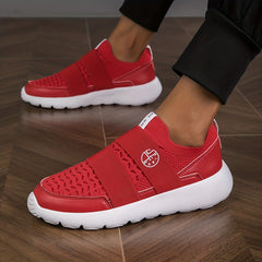 Women's Strap Decor Sneakers Casual Slip On Knit Mesh Shoes