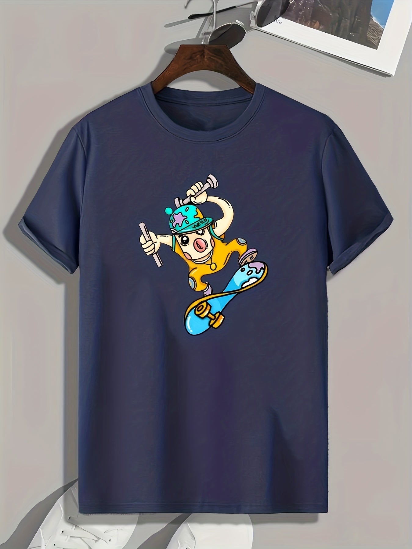 Skateboarding Print Men's Graphic T shirt Casual Summer Tee