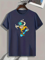 Skateboarding Print Men's Graphic T shirt Casual Summer Tee