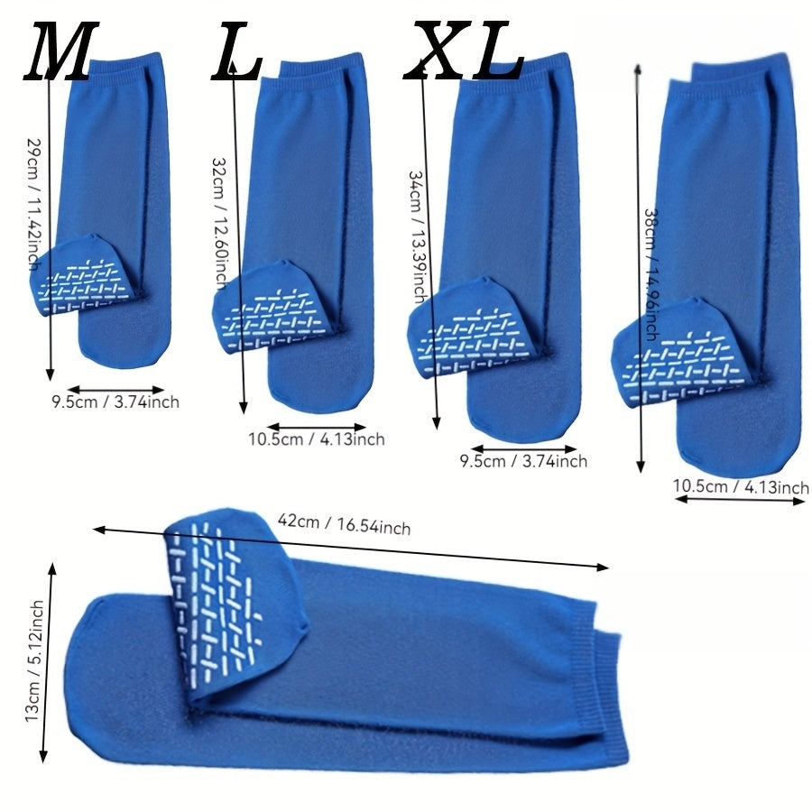 Non Slip Hospital Grip Socks - 1 Pair, Men/Women, Diabetic Socks, Wide Stretch