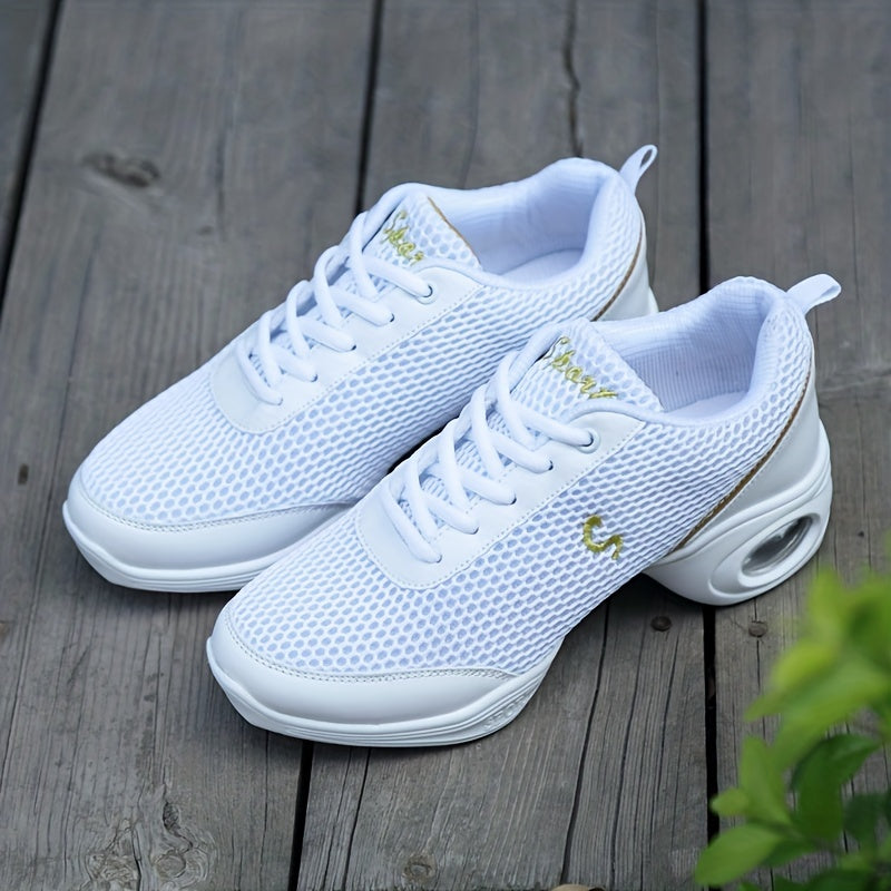 Arch Support Non Slip Dance Shoes Flying Woven Air Cushion