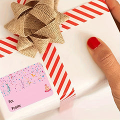 300pcs Happy Birthday Gift Tags Name Tags Stickers 3.81x5.08cm Rectangle