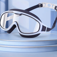 Adult Swimming Goggles Large Frame Clear Vision Waterproof Anti Fog