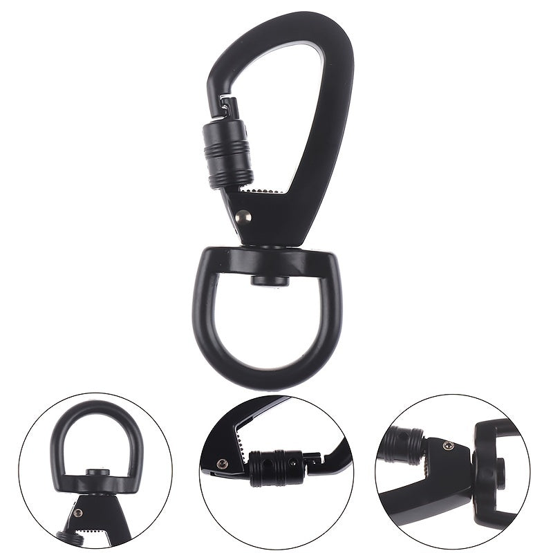 D Type Hanging Buckle Locking Carabiner Swivel Ring for Camping Hiking