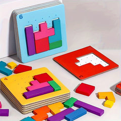 Interactive Geometric Jigsaw Puzzle Toy Game Educational Tabletop Christmas Gift