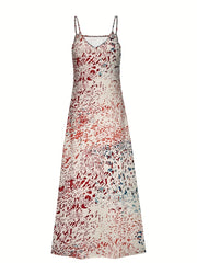 Abstract Print Cami Dress V Neck Maxi Dress Women's Clothing