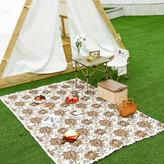 Peony Pattern Flower Camping Picnic Mat Durable Blanket For Outdoor