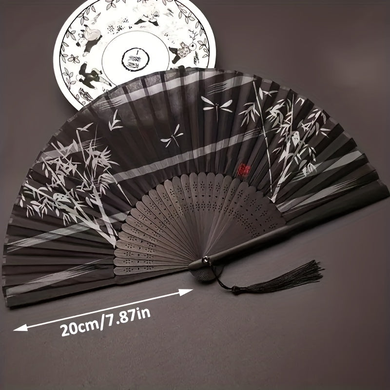 Silky Fan Chinese Style Folding Fan Ornament Floral Pattern Women's Handheld Fan