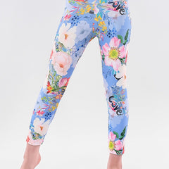 Girls Stretch Leggings Flowers Print Pants Kids Clothes