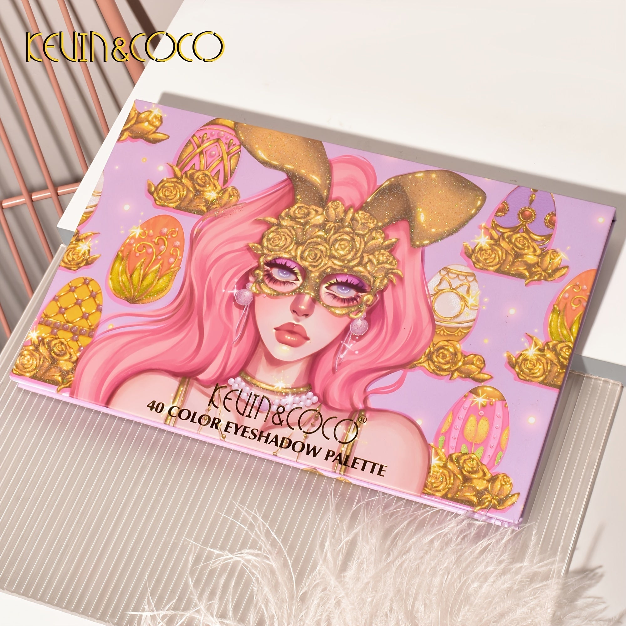 40-Color Matte Pearly Sequin Eyeshadow Palette Anime Bunny Girl Packing