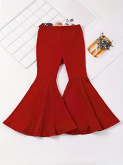 Baby Girls Flare Leg Pants Elastic Waist Toddler Clothes