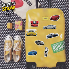 100 Cartoon JDM Car Doodle Stickers Waterproof Laptop Phone Decals