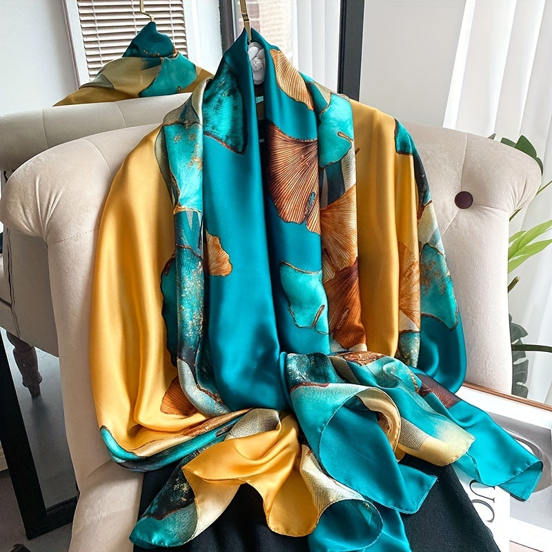 Silky Damask Scarf Sunscreen Shawl Wrap
