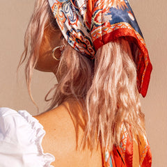 Vintage Stain Square Scarf Multifunctional Sunscreen Headband Shawl