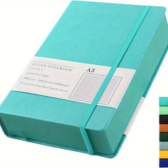 Thick Lined Diary Notebook Pen 365 Pages A5 College Rules Leather Hardcover