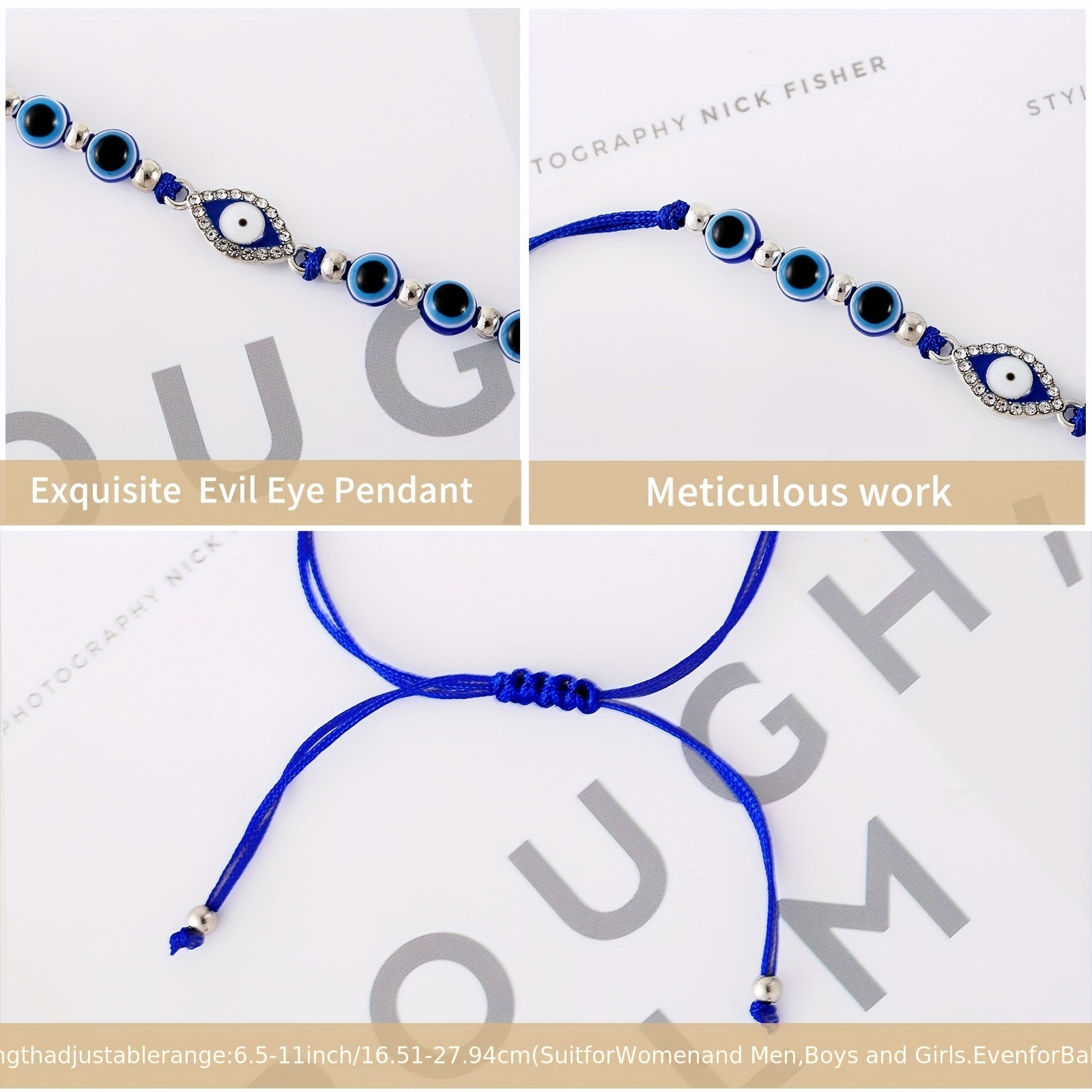 12pcs Evil Eye Beaded String Bracelets Red String Evil Eye Bracelet