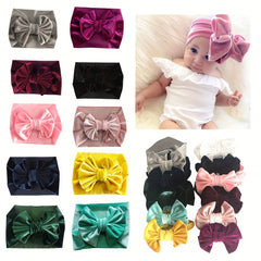 Velvet Bow Baby Headband for 0-3 Years