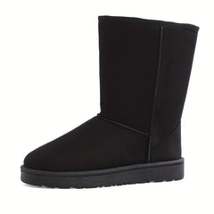 Women's Platform Snow Boots Round Toe Mid Calf Plush Winter Warm Shoes