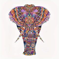 Elephant Wooden Jigsaw Puzzles For Adults Colorful Unique Shape Animal Puzzle
