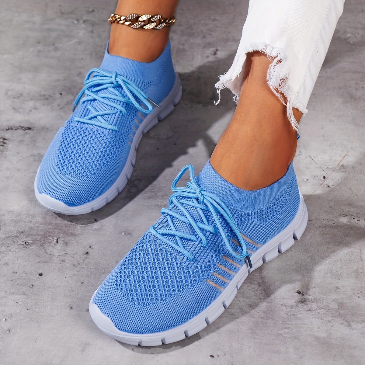 Women's Canvas Lace-Up Sneakers Flat Sport Shoes