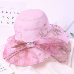 Flower Print Sun Hat Foldable UV Protection Bucket Hats