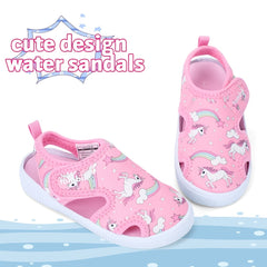 Girls Unicorn Print Sandals Non-slip Wading Shoes
