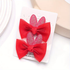 2pcs Mesh Bow Bunny Hair Clips for Baby Girls