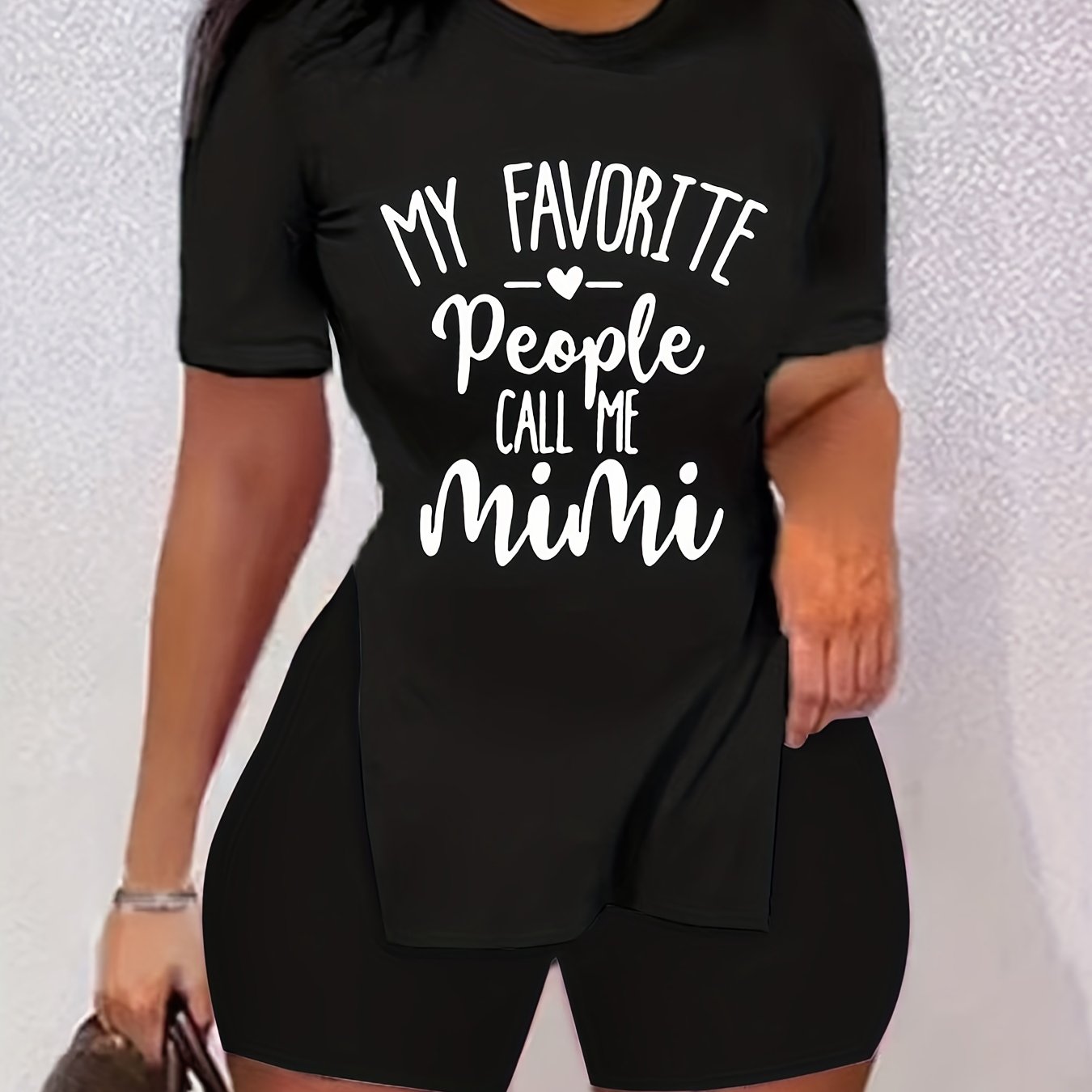 Letter Print Two piece Set T shirt & Shorts Casual Outfits