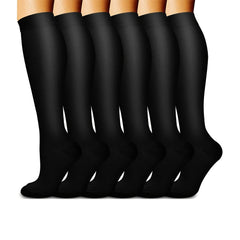 6 Pairs Copper Compression Socks Men Women 10-20 mmHg Circulation