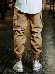Cargo Pants Men's Flap Pocket Trousers Loose Casual Outdoor Work Pants