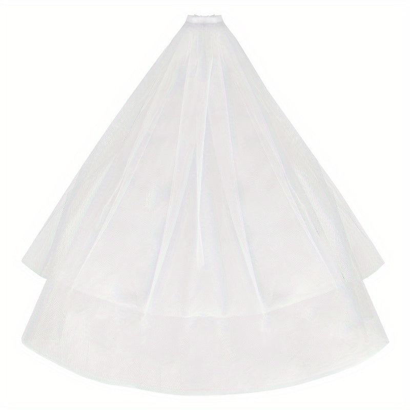 2pcs Bridal Veils with Floral Embroidery for Wedding Ceremonies