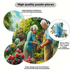 Floral Garden Puzzle 1000pcs for Adults Large Floral Garden with Elderly Couple