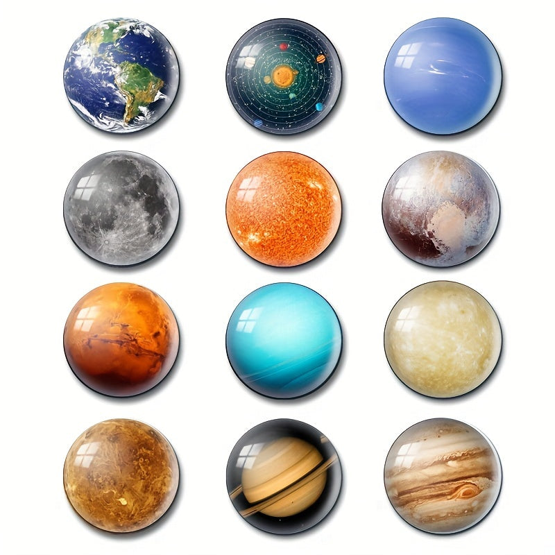 Planets Solar System Glass Magnets for Fridge