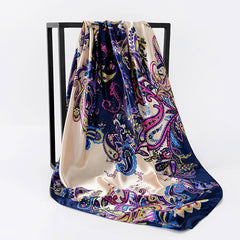Vintage Women Scarf Square Shawl Bandana Print 35 x 35 Head Scarf
