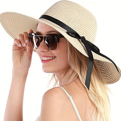 Wide Brim UV Protection Straw Sun Hat for Women