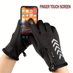 1Pair Waterproof Non-slip Touch Screen Gloves for Outdoor Activities