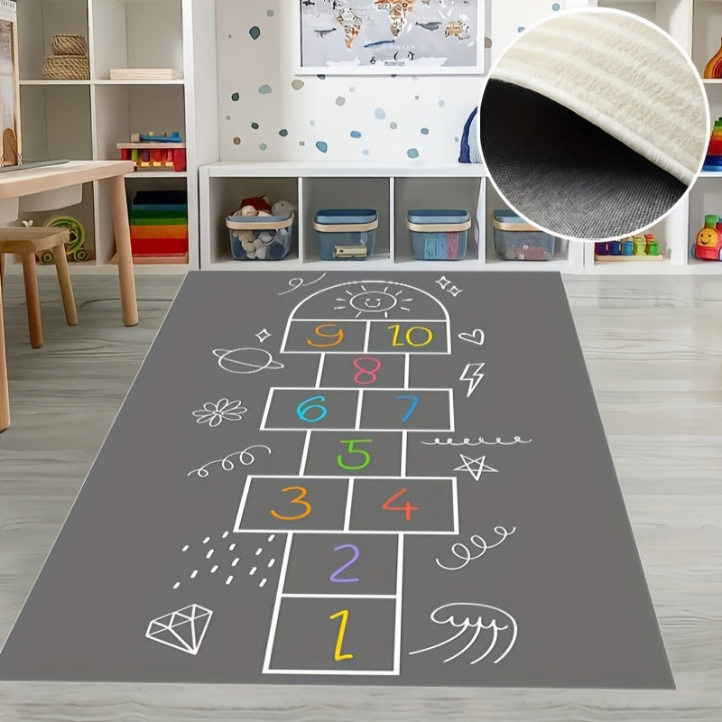 Hop & Count Hopscotch Rug Soft Anti-slip Carpet for Kids